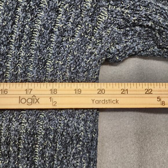 Ted Baker London Womens Sweater Size 3 US Medium Blue V Neck Cotton Blend Ribbed - Picture 4 of 16